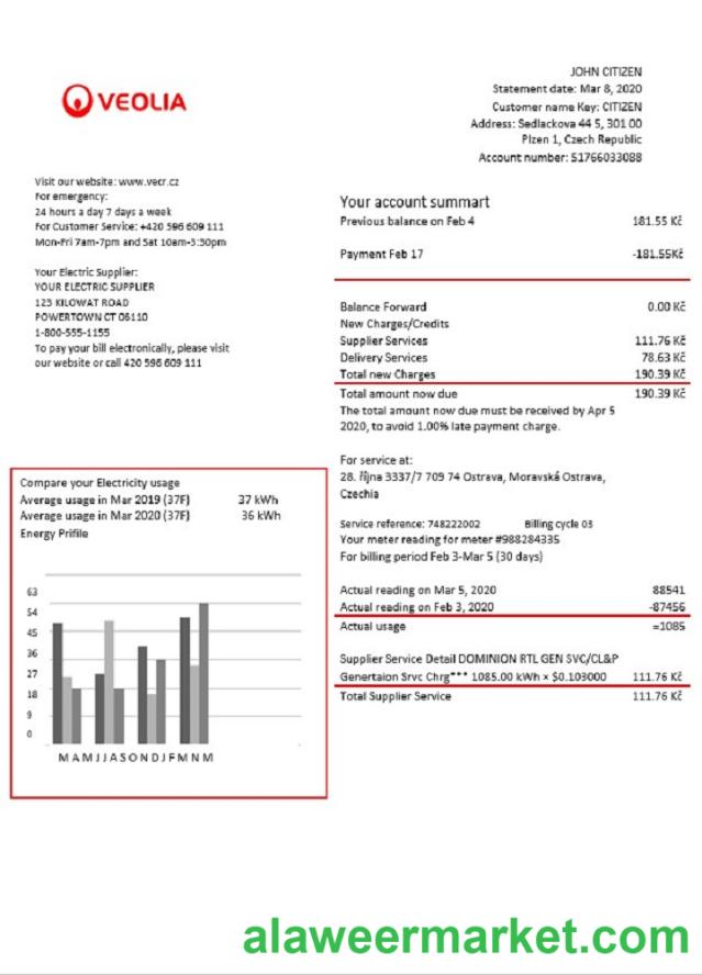Czechia Veolia Energy Czech Republic energy utility bill